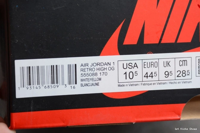 1st Kicks High 555088-170 OG Retro Jordan First 1 Class Air Flight 0730